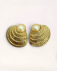 FRENCH COUTURE RIVIERA SCALLOPED SHELL EARRINGS