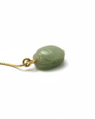 Natural Green Stone Scarab Amulet
later mounted in 21k gold