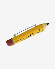 Retro Yellow Pencil Pin (c. 1980s-90s) – Fun & Chic Statement Brooch
