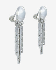 c.1970, Monet Damita Collection Silver Tone Tassel Clip-On Earrings