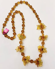 THE AMBER GARDEN VINTAGE MURANO GLASS LONG-STRAND AUTHENTIC MURANO GLASS | ITALIAN ARTISANSHIP | LONG OPERA LENGTH