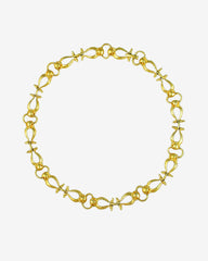 The Silent Guardian – Vintage Owl Link Necklace, Triple Gold Plated, Made in England