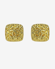 c.2000, CHANEL Square Coco Mark Stud Earrings – Iconic Elegance