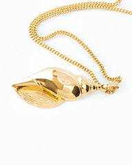 c.1980, Polished Conus Pendant Long Necklace