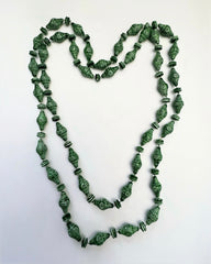 Authentic Antique African Green Bead Necklace - Tribal Style Wearable Art