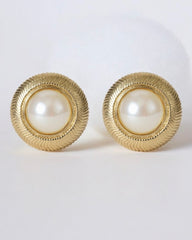 Elite Pick— Exquisite French Clip Pearl Earrings: High-End Triple Gold Plated - Timeless Elegance